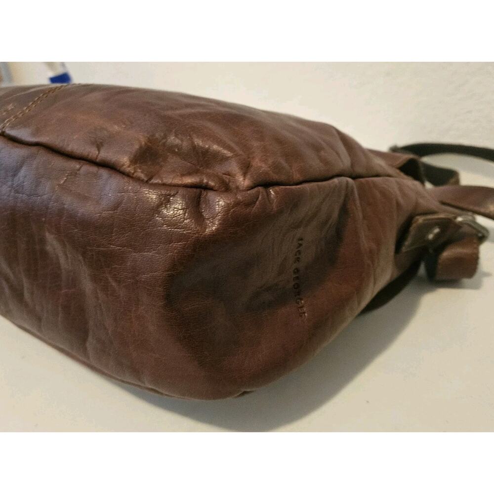 Jack Georges Genuine Leather Crossbody Bag flap-over design 11x9x4 - Picture 4 of 9